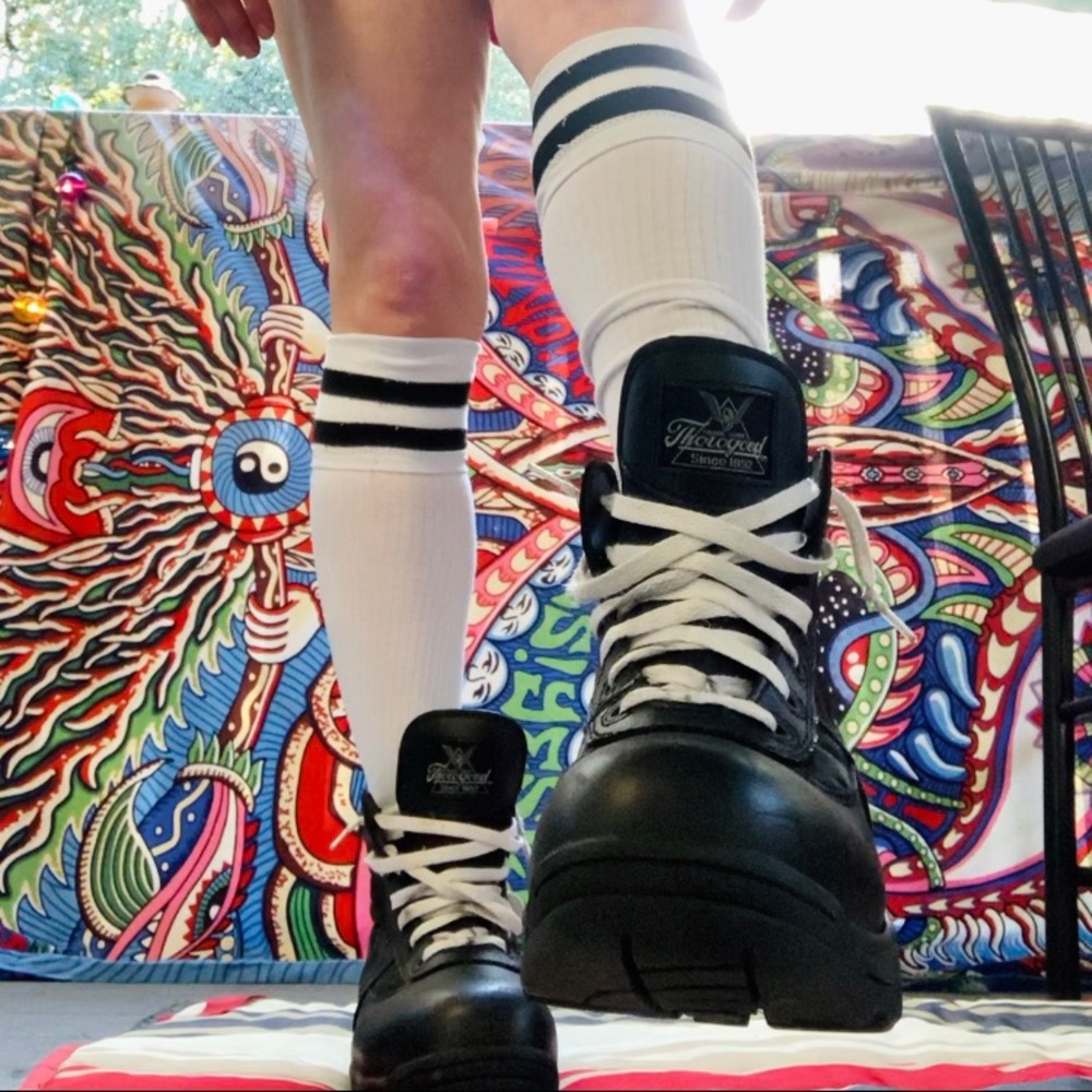 🌈✨ Thorogood Steel Toe Boots 8.5 ☠️